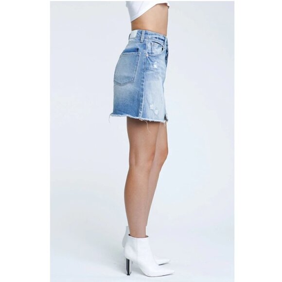 Distressed denim skirt - Picture 5 of 8